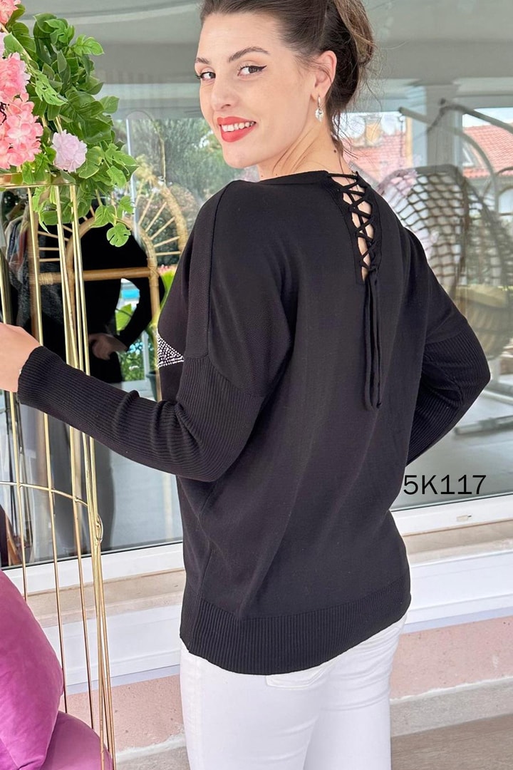 Yıldız Taş Baskılı Triko Bluz