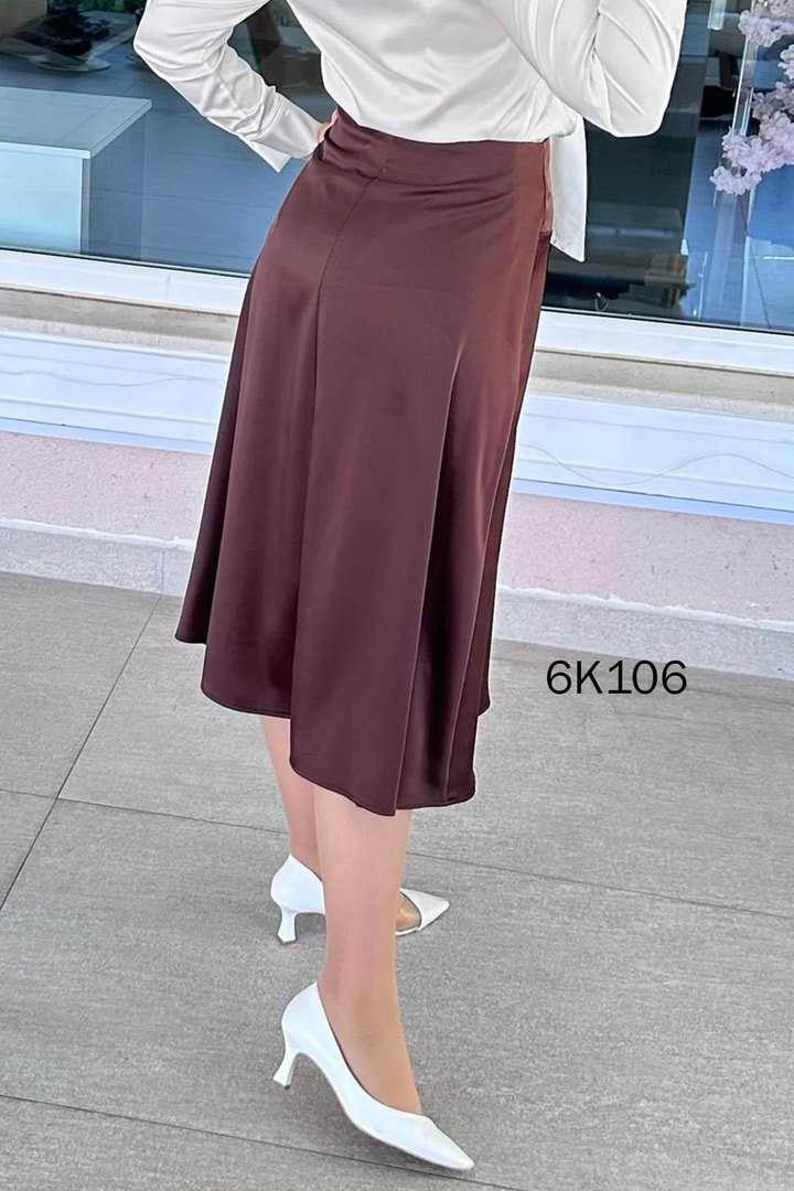 Yırtmaçlı Saten Etek