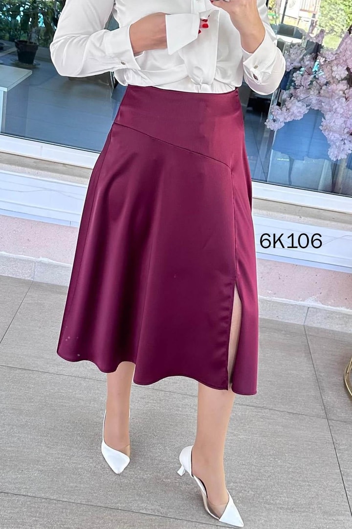 Yırtmaçlı Saten Etek