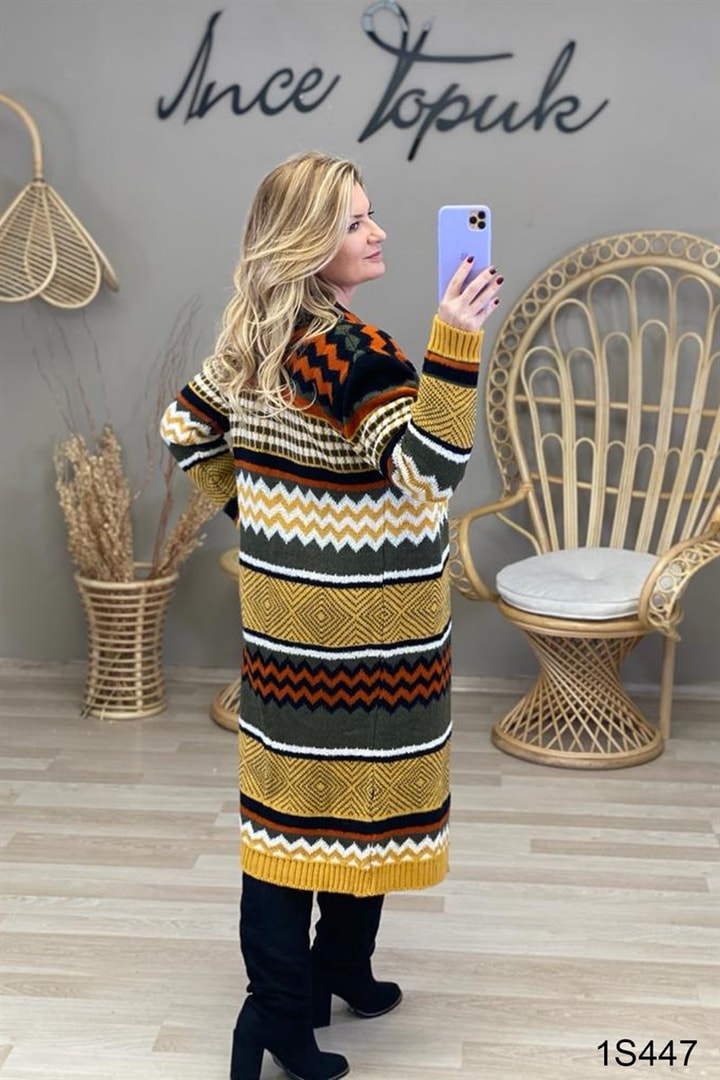 Zigzag Desenli Hırka