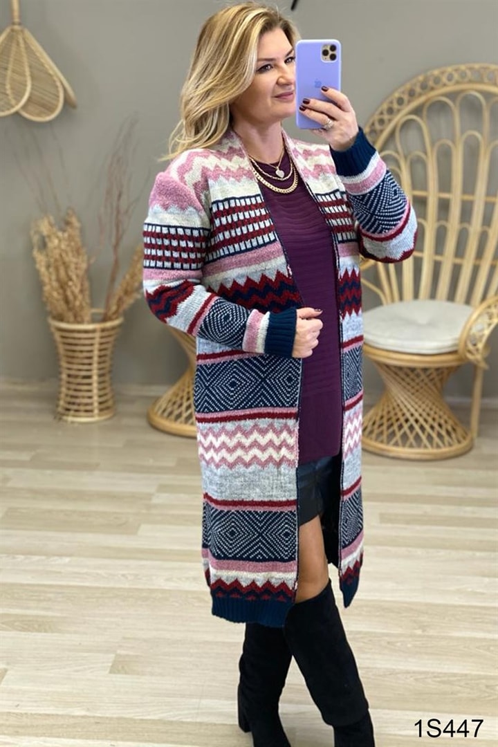 Zigzag Desenli Hırka