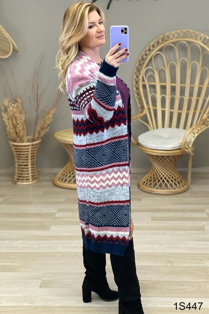 Zigzag Desenli Hırka