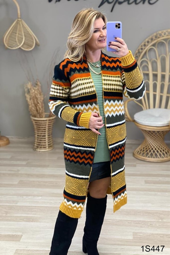 Zigzag Desenli Hırka