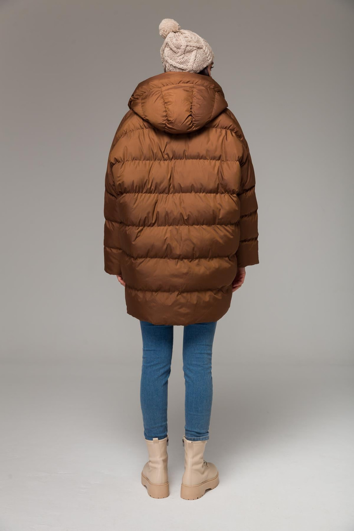 Kapşonlu Oversize Şişme Mont TABA 6224
