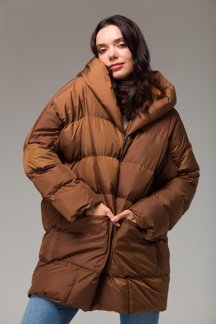 Kapşonlu Oversize Şişme Mont TABA 6224