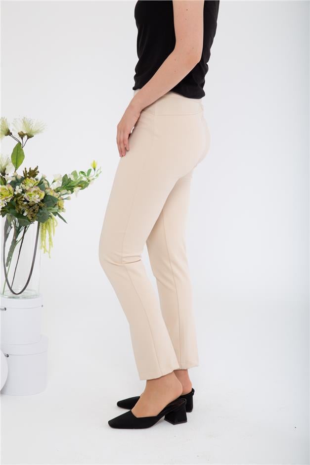 Logolu Basic Pantolon BEJ 7546-Y