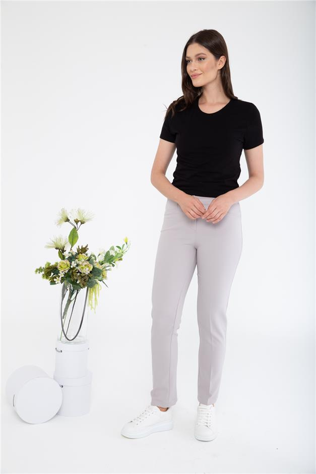 Logolu Basic Pantolon GRİ 7546-Y
