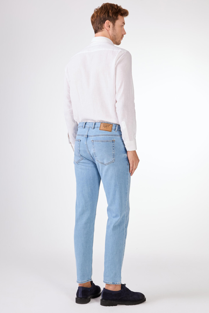 Açık Mavi Regular Fit Erkek Denim Pantolon