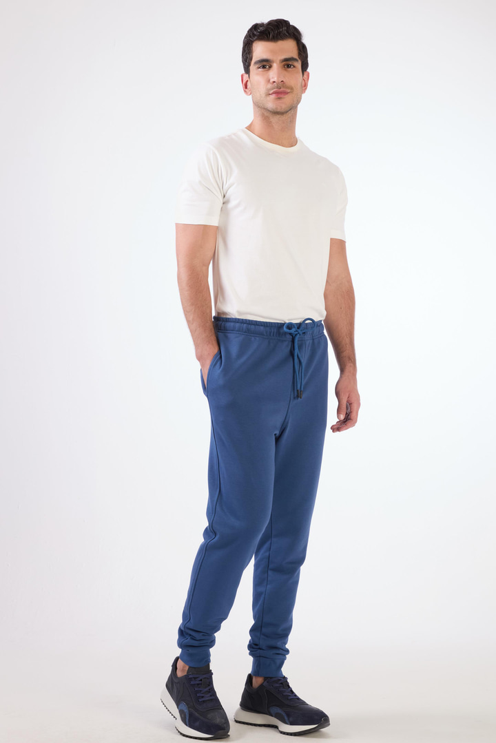 Açık Lacivert Bağcıklı Erkek Regular Fit Eşofman Altı