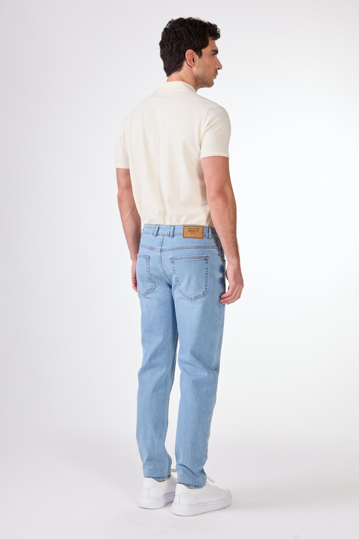 Açık Mavi Slim Fit Erkek Denim Pantolon