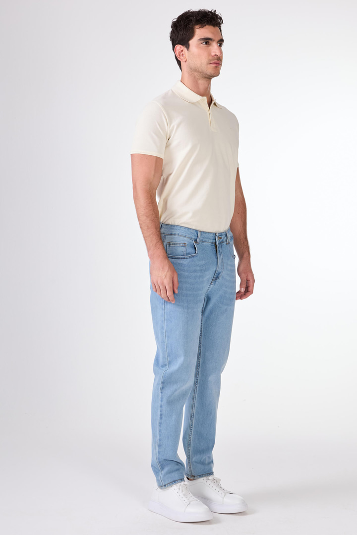 Açık Mavi Slim Fit Erkek Denim Pantolon