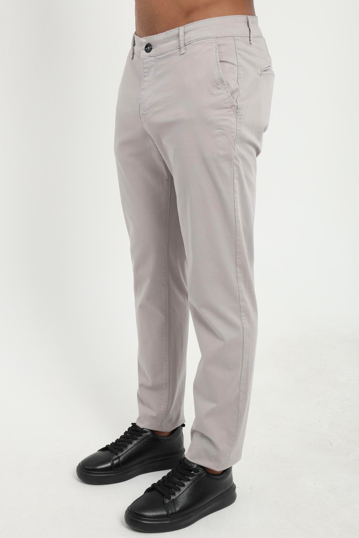 Açık Gri Düz Regular Fit Erkek Pantolon