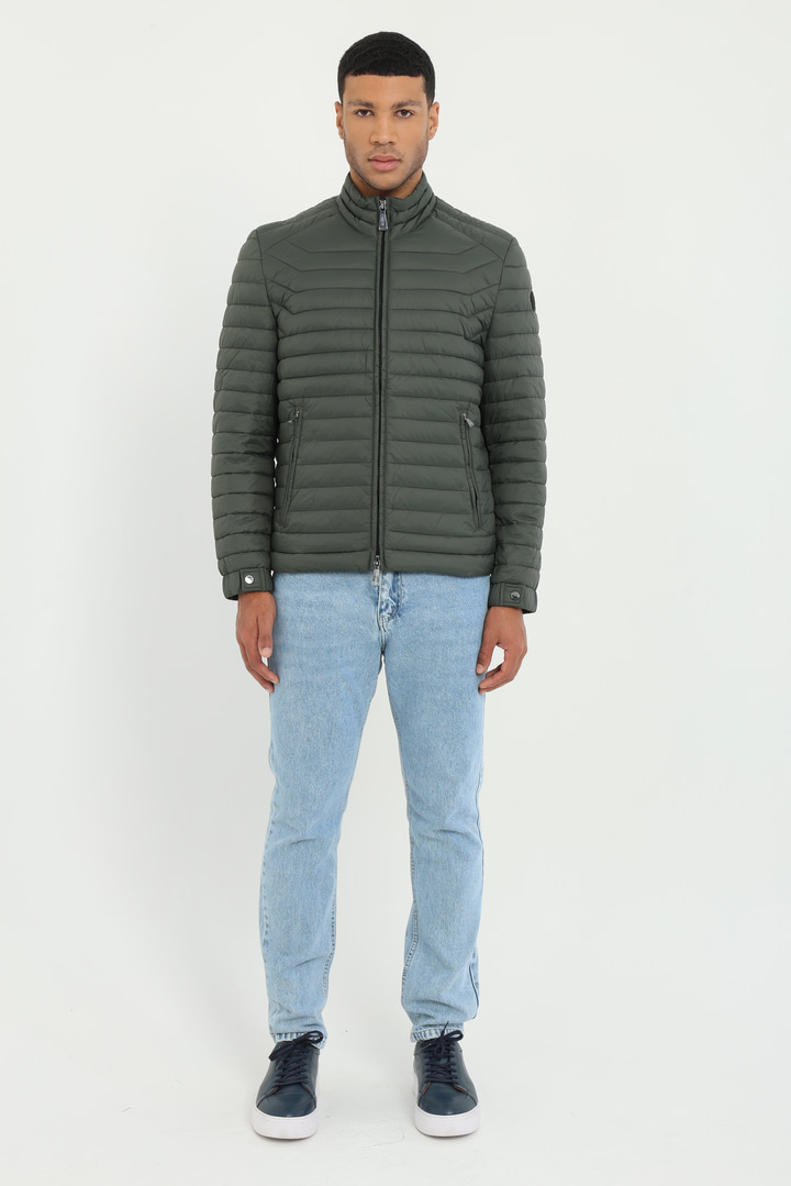 Haki Dokuma Basic Erkek Mont