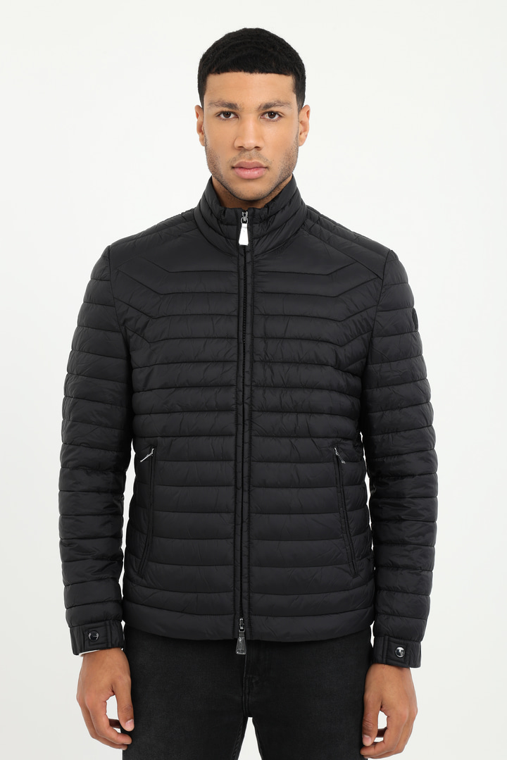 Siyah Dokuma Basic Erkek Mont