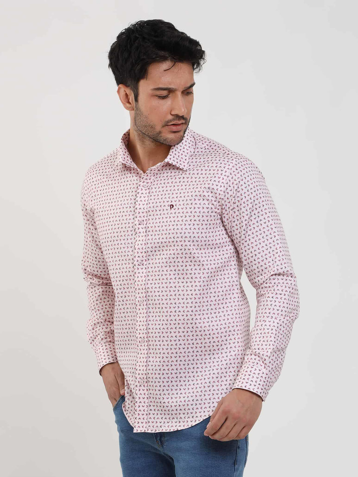 Kırmızı Erkek Slim Fit Kareli Brent Yaka Uzun Kol Gömlek 