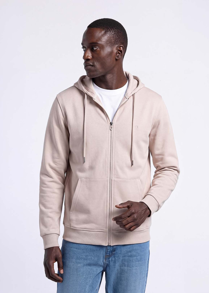 Erkek Regular Fit Kapüşonlu Bej Sweatshirt