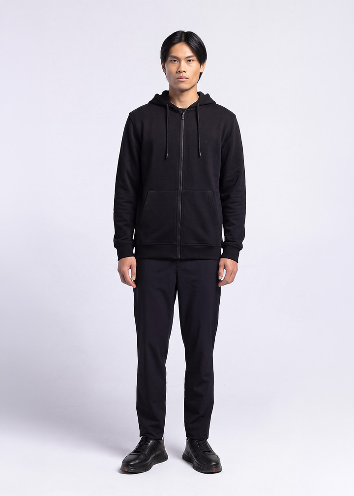 Erkek Regular Fit Kapüşonlu Siyah Sweatshirt