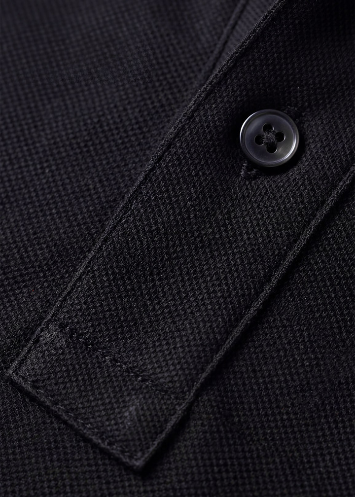 Erkek Regular Fit Polo Yaka Siyah Sweatshirt