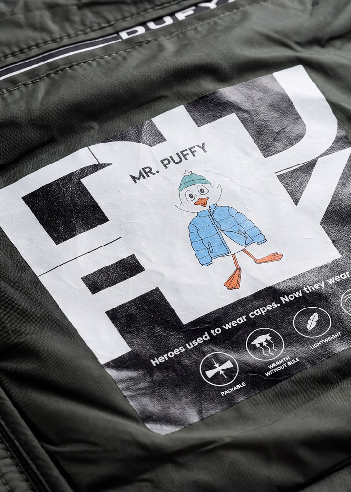 Erkek Slim Fit Şişme Haki Mont