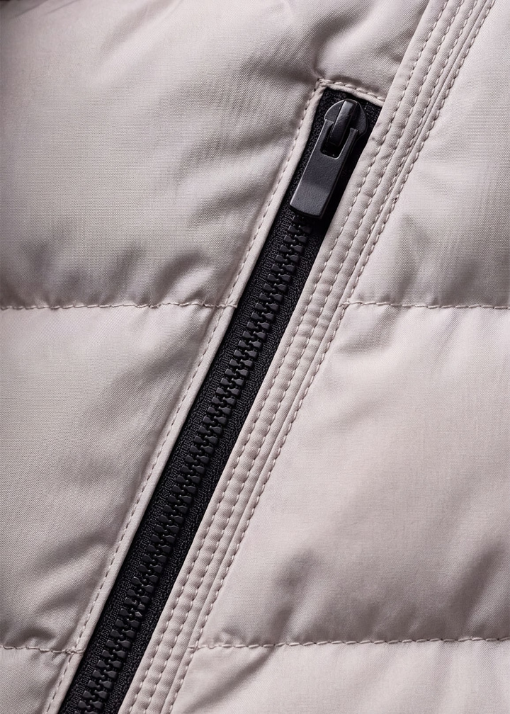 Erkek Slim Fit Kapüşonlu Taş Mont