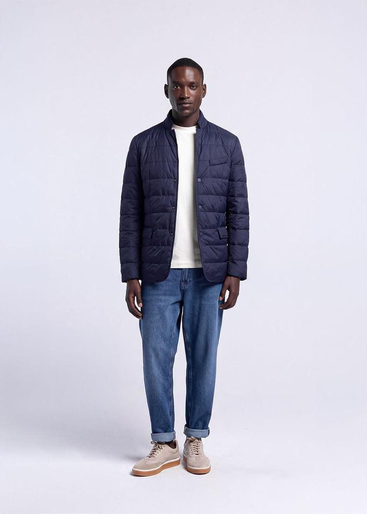 Erkek Slim Fit Lacivert Mont