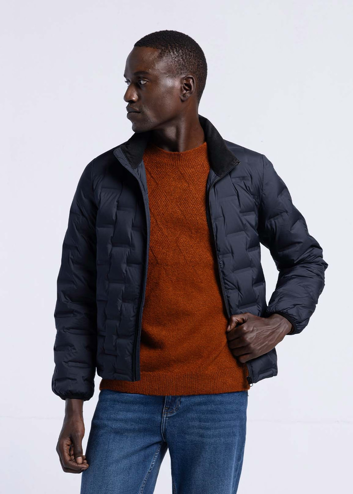 Erkek Slim Fit Lacivert Mont