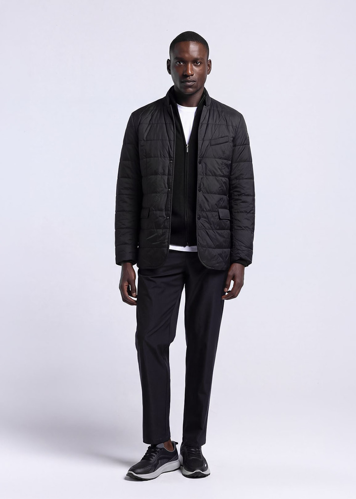 Erkek Slim Fit Siyah Mont