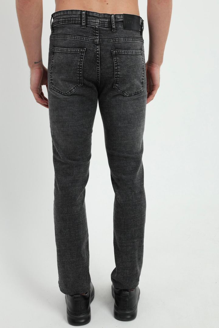 Gri Slim Fit Denim Erkek Pantolon