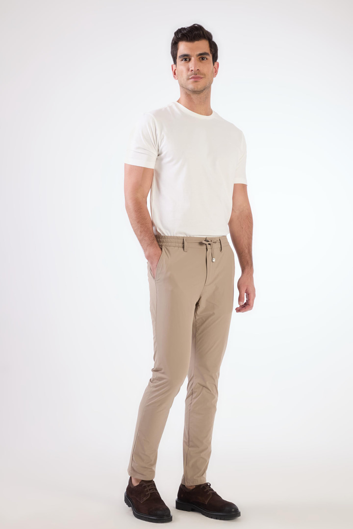 Vizon Bağcıklı Slim Fit Jogger Erkek Pantolon