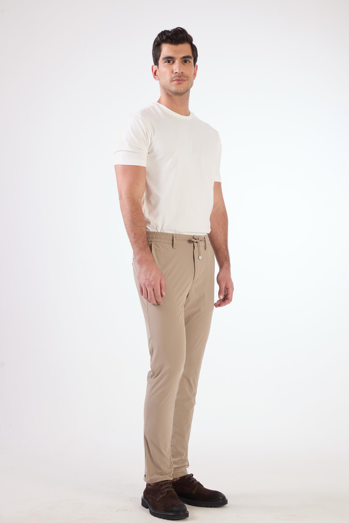 Vizon Bağcıklı Slim Fit Jogger Erkek Pantolon