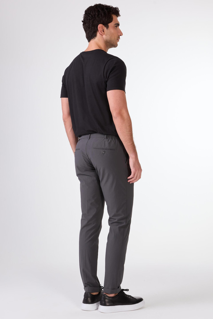 Antrasit Bağcıklı Slim Fit Jogger Erkek Pantolon
