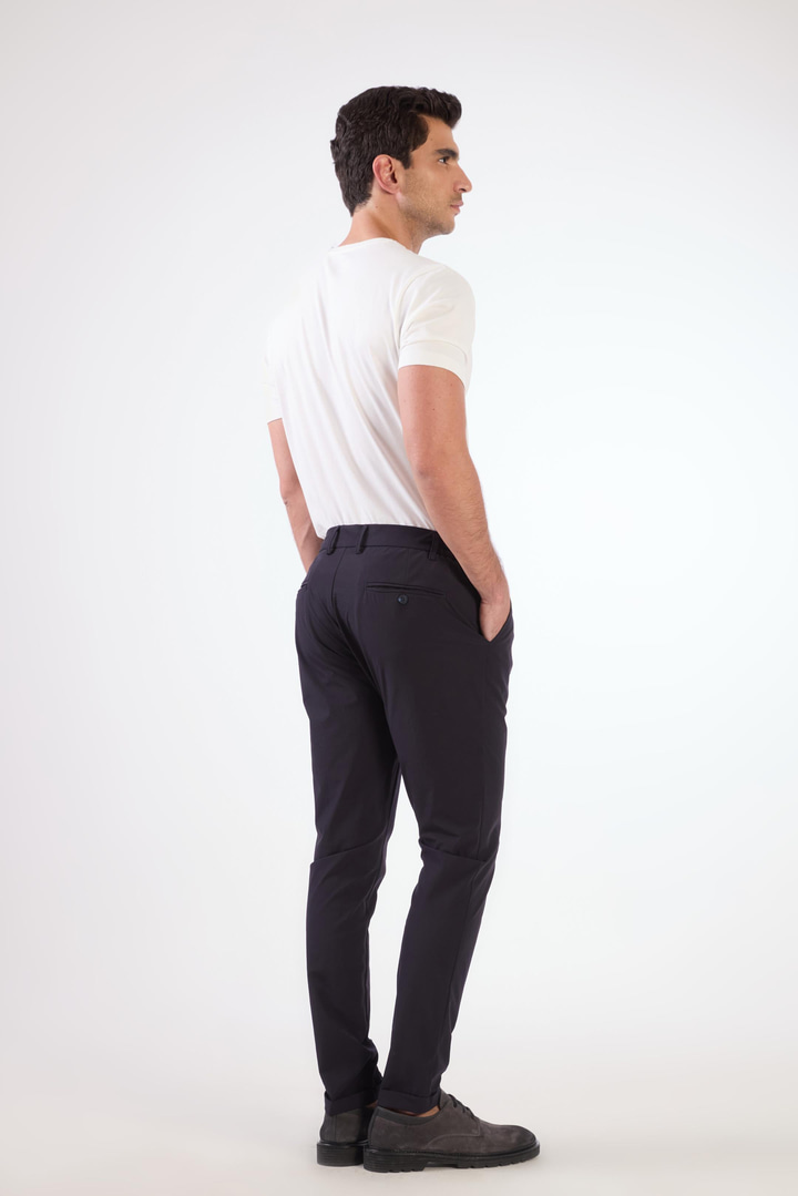 Lacivert Bağcıklı Slim Fit Jogger Erkek Pantolon