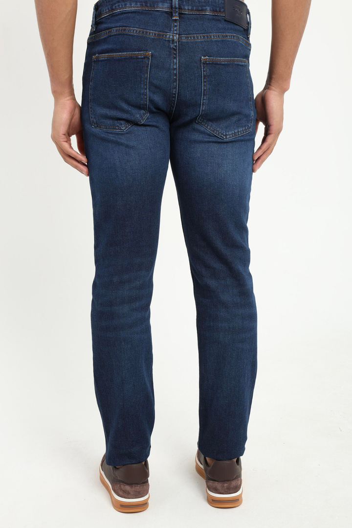 Koyu Mavi Slim Fit Denim Erkek Pantolon