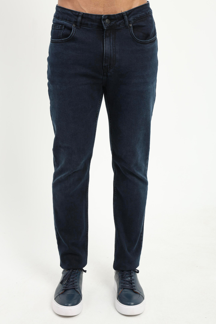 Koyu Lacivert Slim Fit Denim Erkek Pantolon