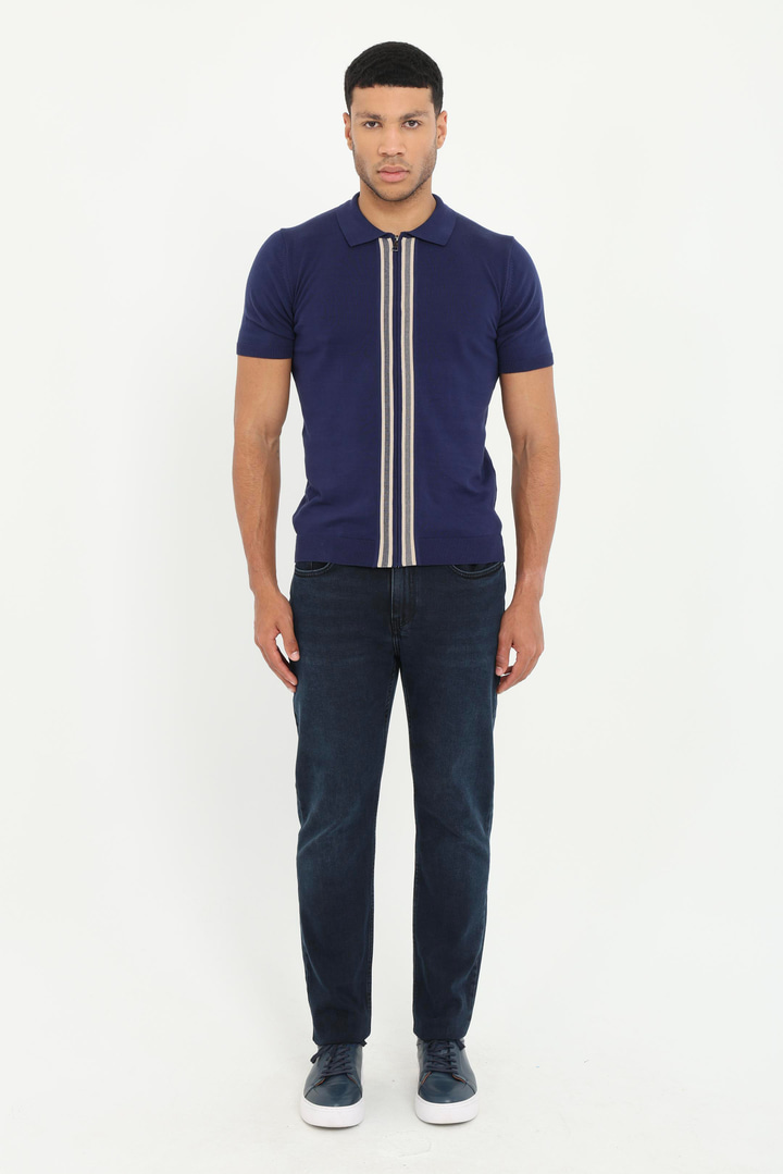 Koyu Lacivert Slim Fit Denim Erkek Pantolon