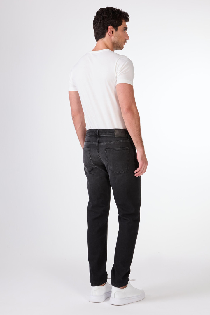 Koyu Gri Slim Fit Denim Erkek Pantolon