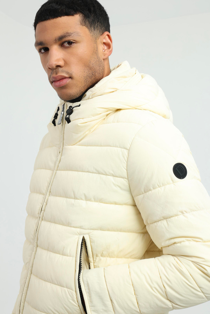 Bej Kapitone Slim Fit Erkek Mont