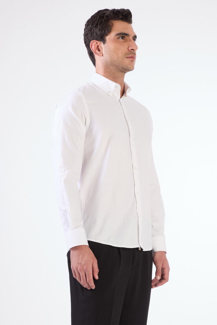 Krem Erkek Gömlek - Slim Fit