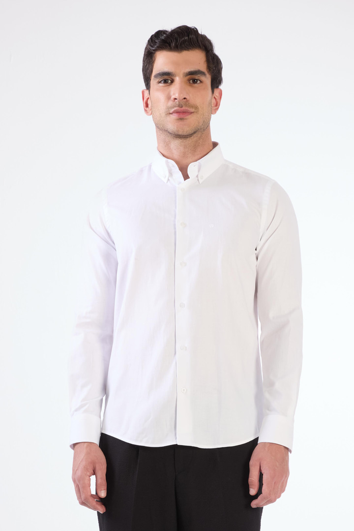 Krem Erkek Gömlek - Slim Fit