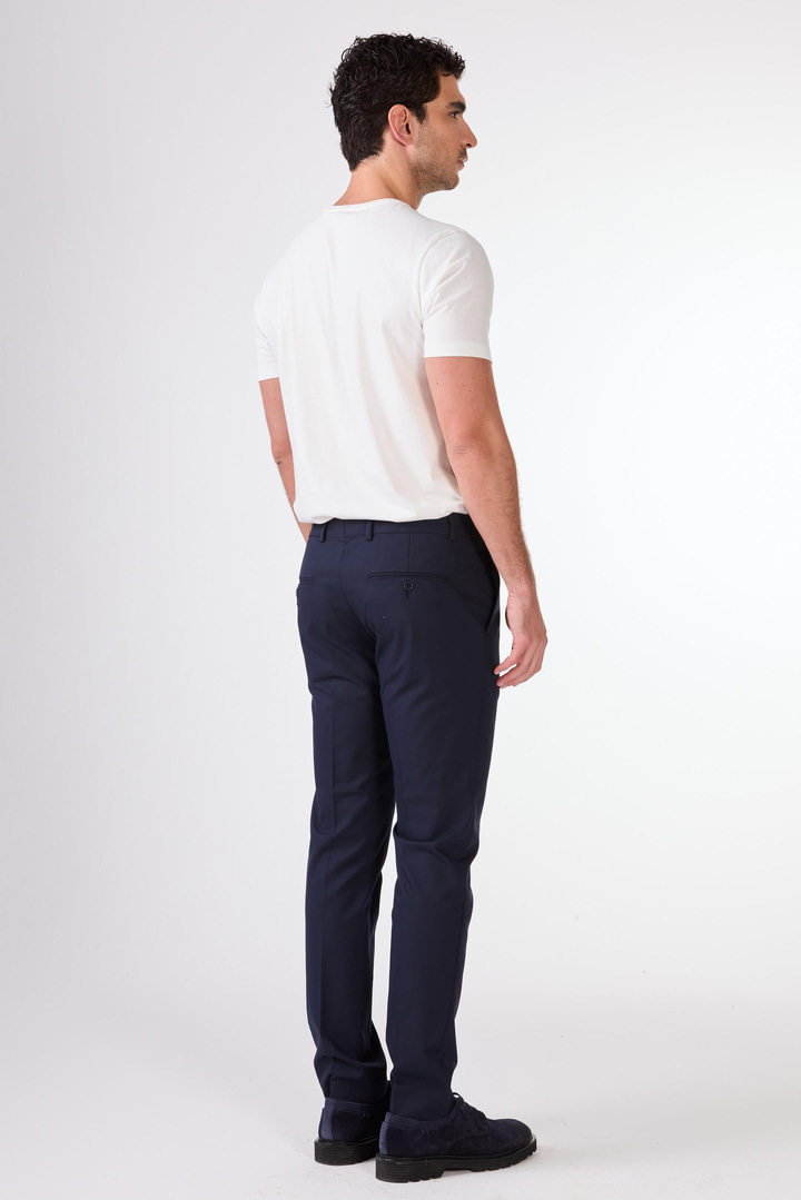 Lacivert Erkek Slim Fit Düz Pantolon 