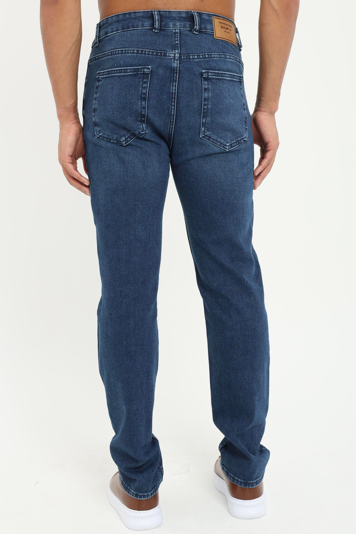 M Lacivert Regular Fit Denim Pantolon 