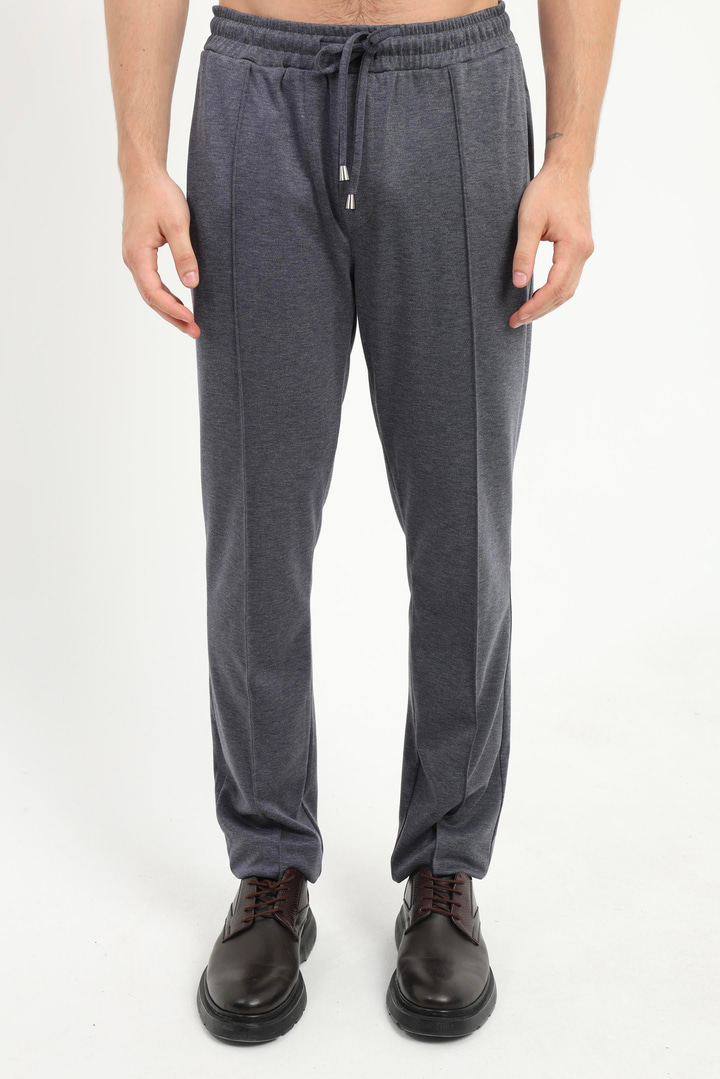 Lacivert Nervür Dikişli Erkek Slim Fit Jogger Pantolon