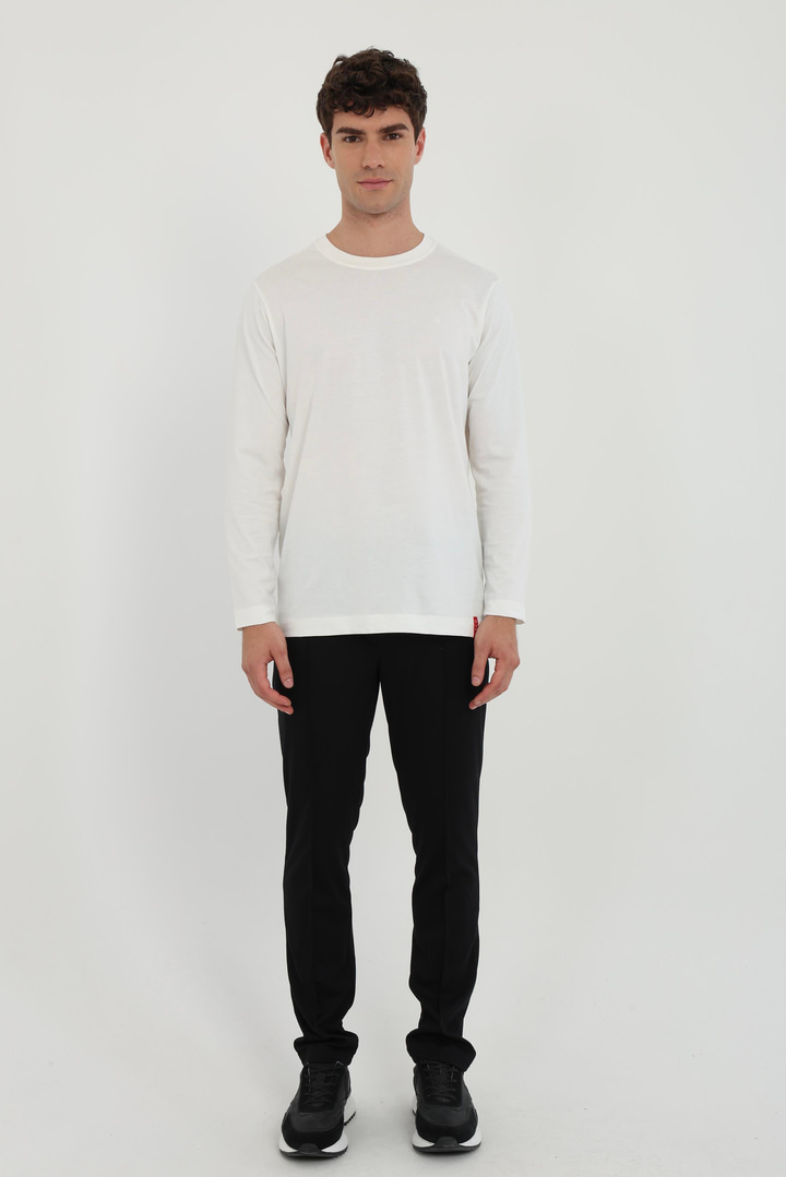 Siyah Nervür Dikişli Erkek Slim Fit Jogger Pantolon