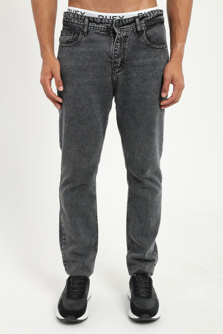 Siyah Regular Fit Erkek Denim Pantolon