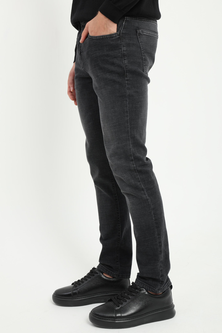 Siyah Slim Fit Denim Erkek Pantolon