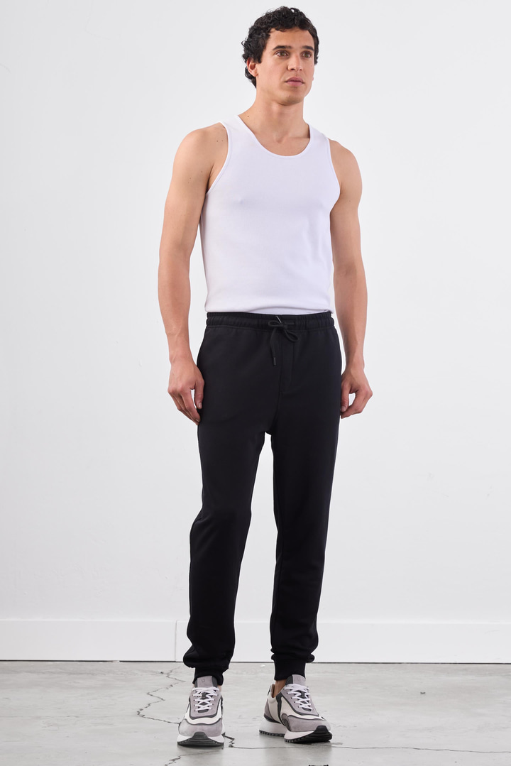Erkek Regular Fit Siyah Eşofman Altı