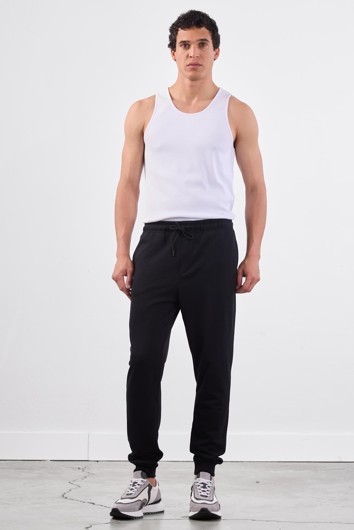 Erkek Regular Fit Siyah Eşofman Altı