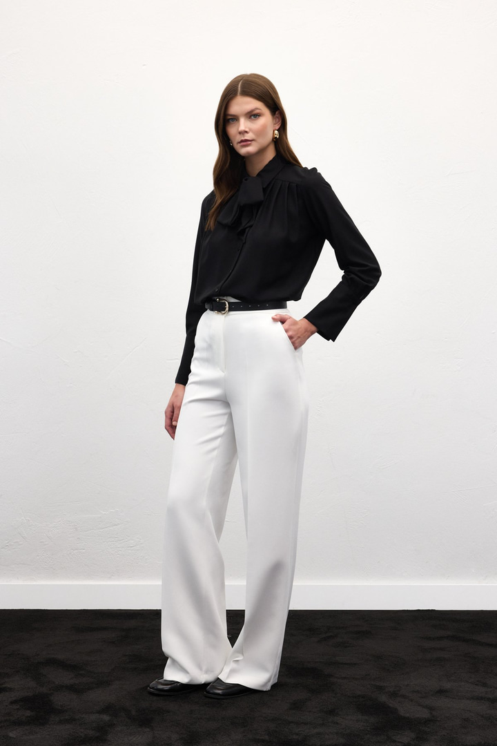 Cepli Klasik Pantolon - Ekru