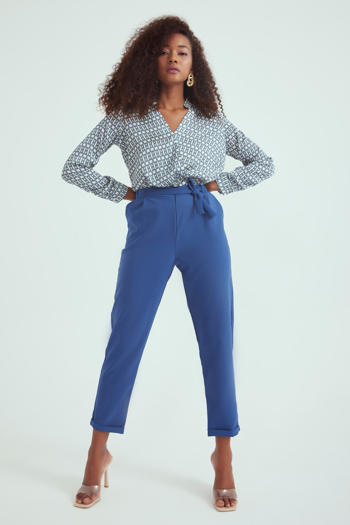 Duble paça havuç pantolon - KOYU INDIGO