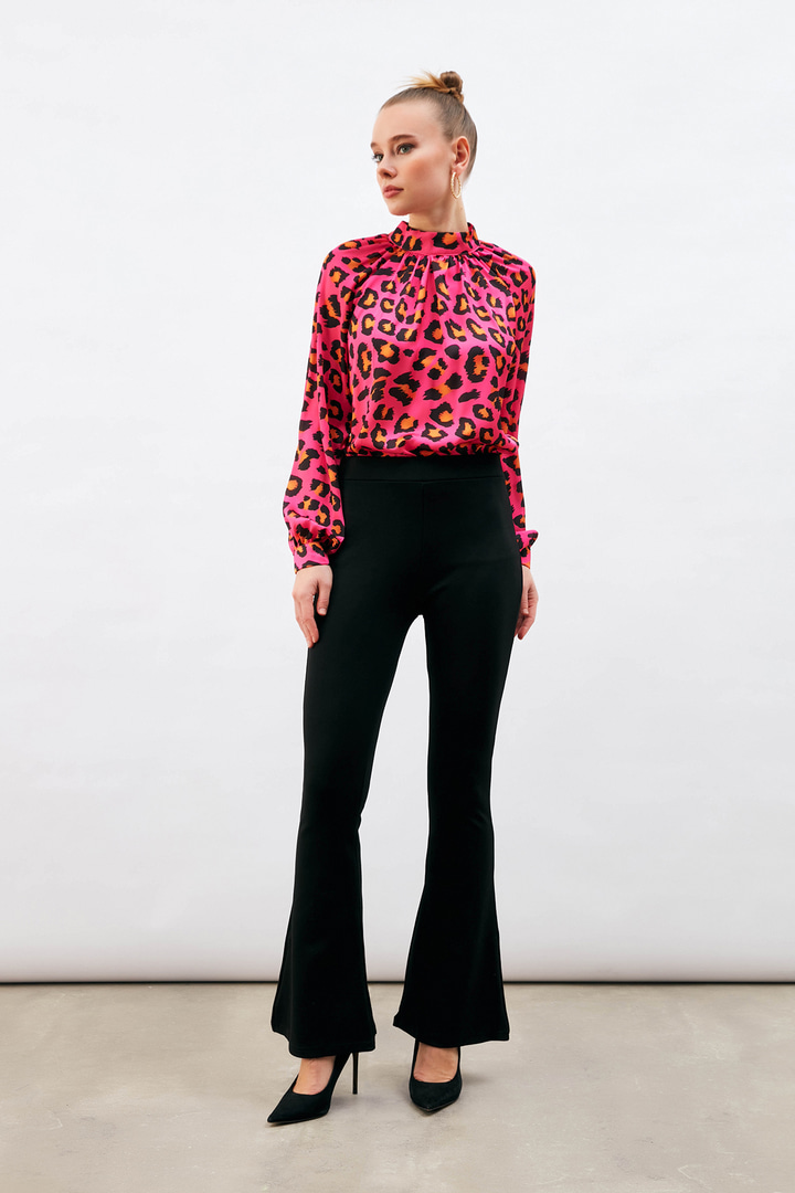 İspanyol Paça Tayt Pantolon - SİYAH